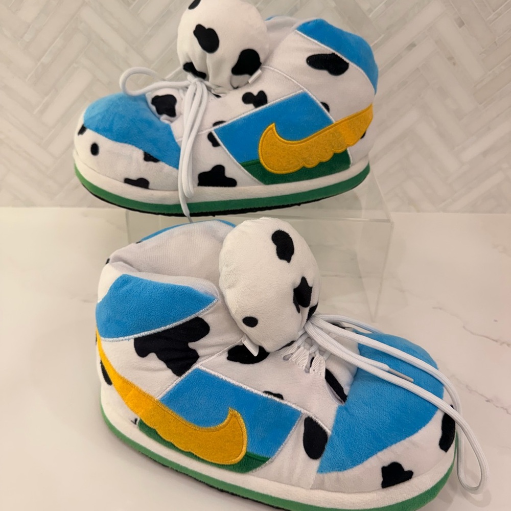 Nike Kids Chunky Dunk Blue and Yellow Slippers